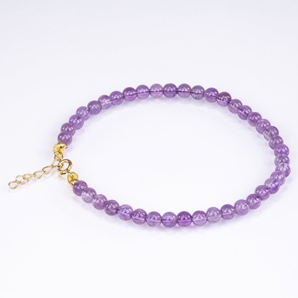 Goldplattiertes Silberarmband mit Amethyst 1 