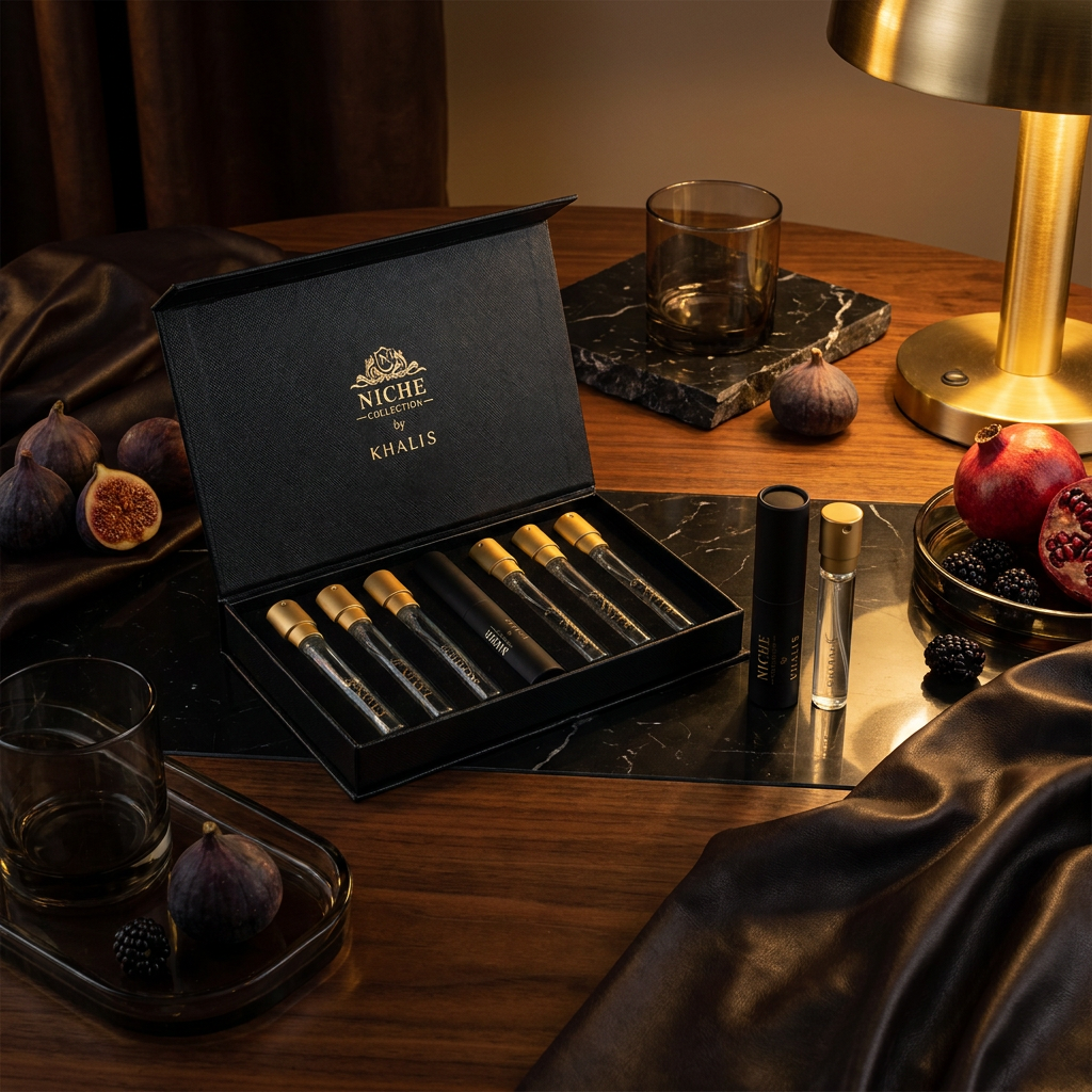 6 x 10 ml Set of Eau de Perfume Oriental BLACK NICHE DISCOVERY COLLECTION (TOP:BERGAMOT, GRAPEFRUIT, PASSION FRUIT, PLUM, COCONUT, PINK PEPPER, ALDEHYDES ; MIDDLE:ROSE, ORANGE BLOSSOM, LAVENDER, SPICES, OUD, TOBACCO; BASE:VANILLA, TONKA BEAN, MUSK, AMBER, 4 