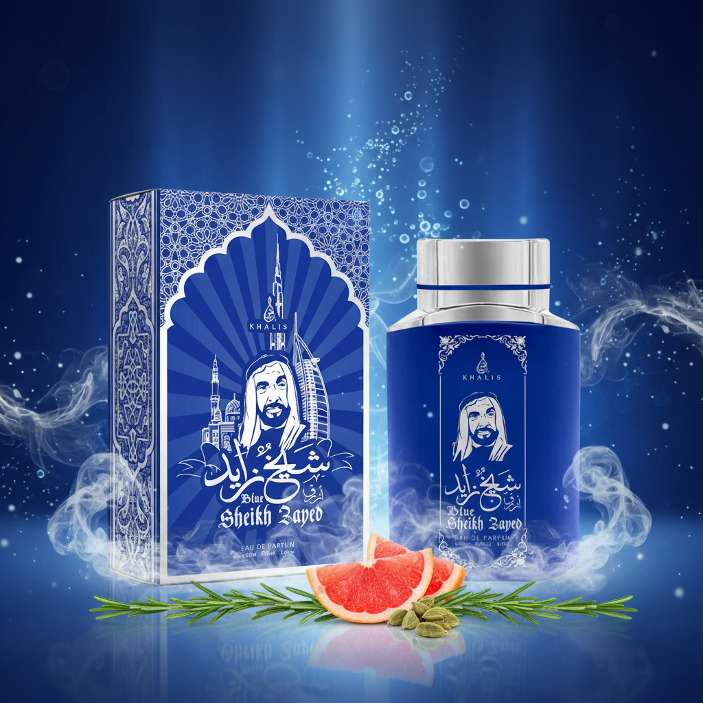 100 ml Eau de Parfum SHEIKH ZAYED BLUE Moschus-Oud-Duft für Männer 3 