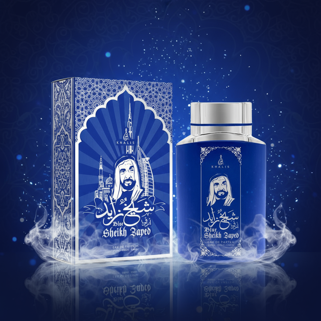 100 ml Eau de Parfum SHEIKH ZAYED BLUE Moschus-Oud-Duft für Männer