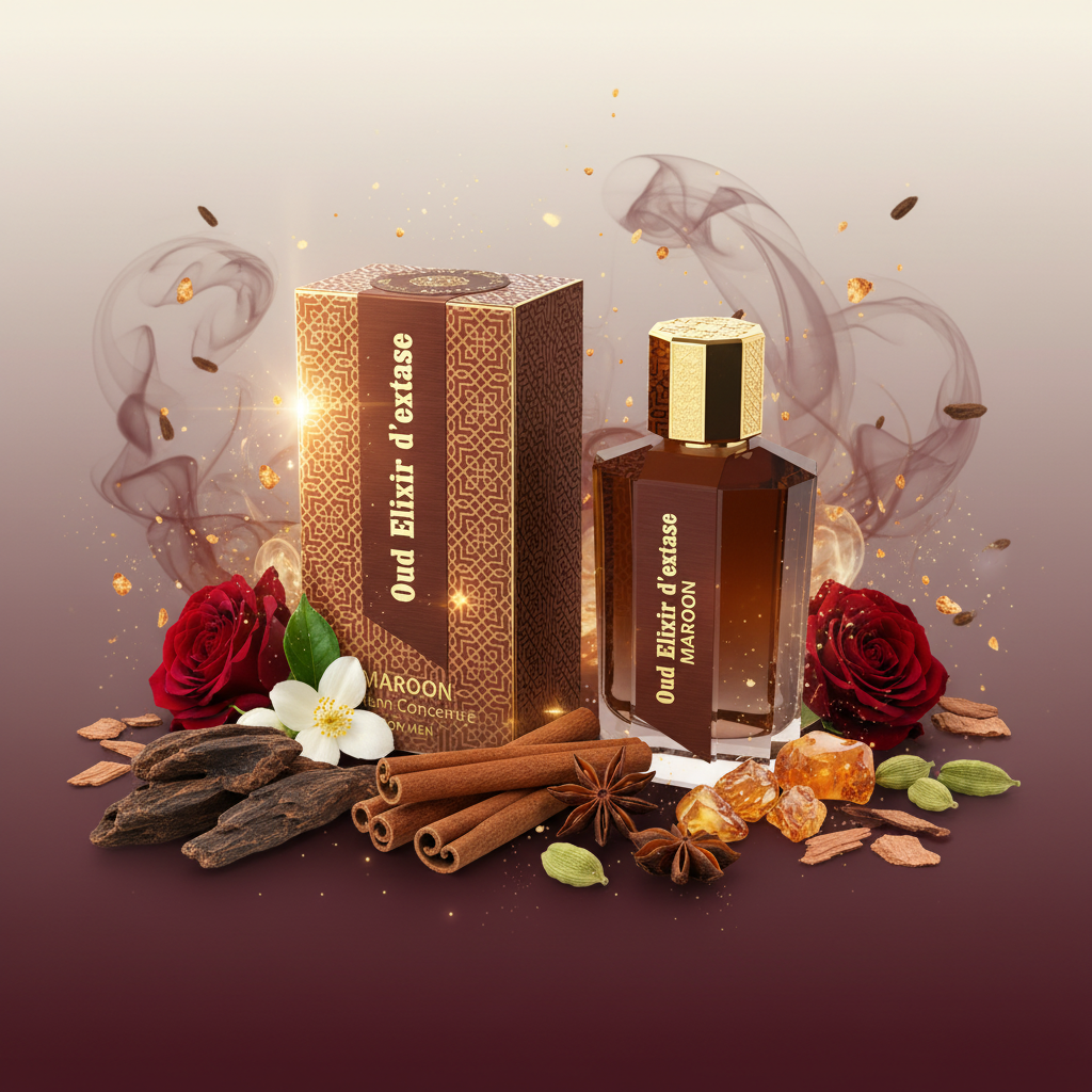 EDP 100ml "Oud Elixir D’extase Maroon" - orientalischer holziger Duft 6 