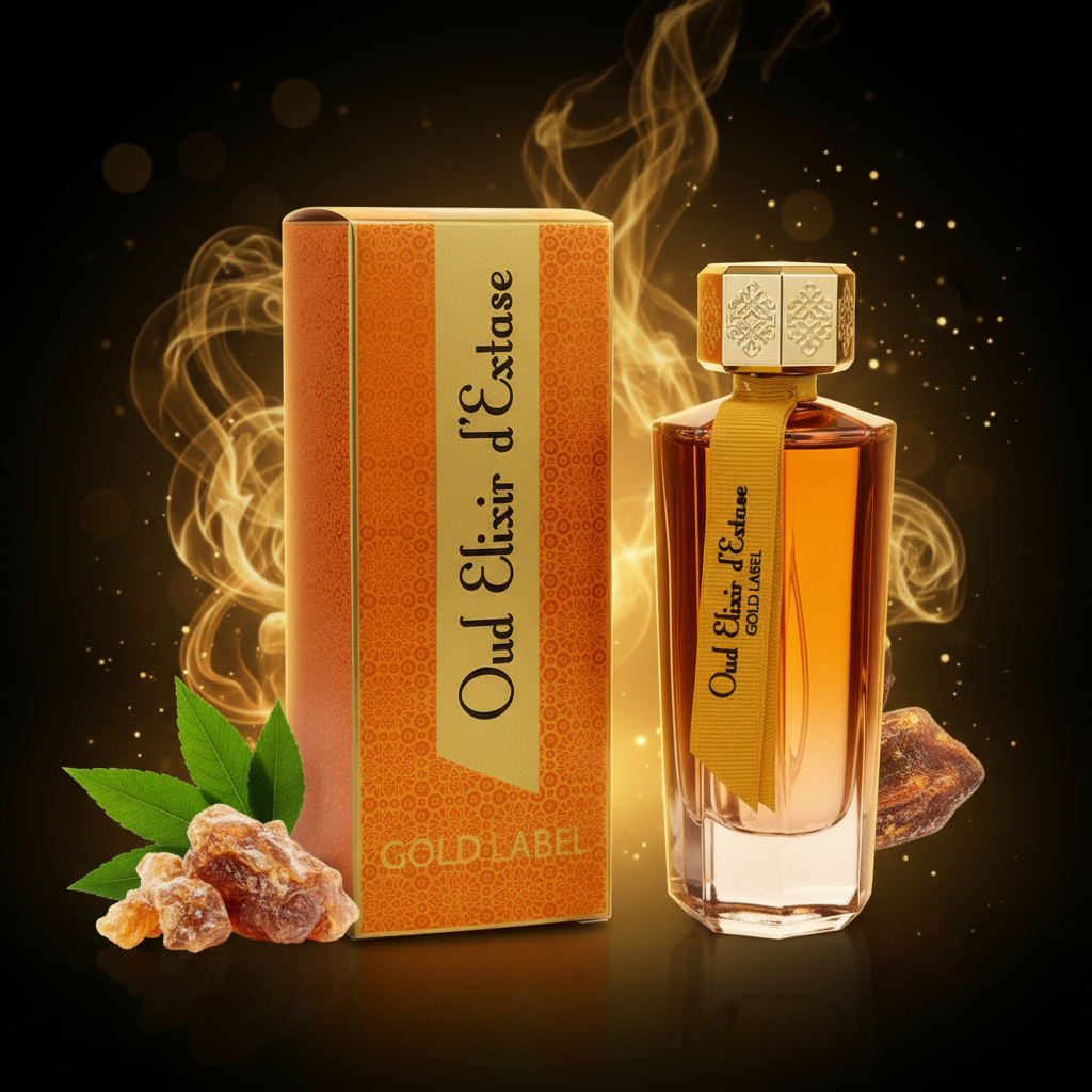 „Oud Elixir d’Extase Gold Label” EDP 100 ml – holziger Chypreduft