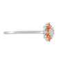 Silberring mit Padparadscha Quarz und weißem Topas