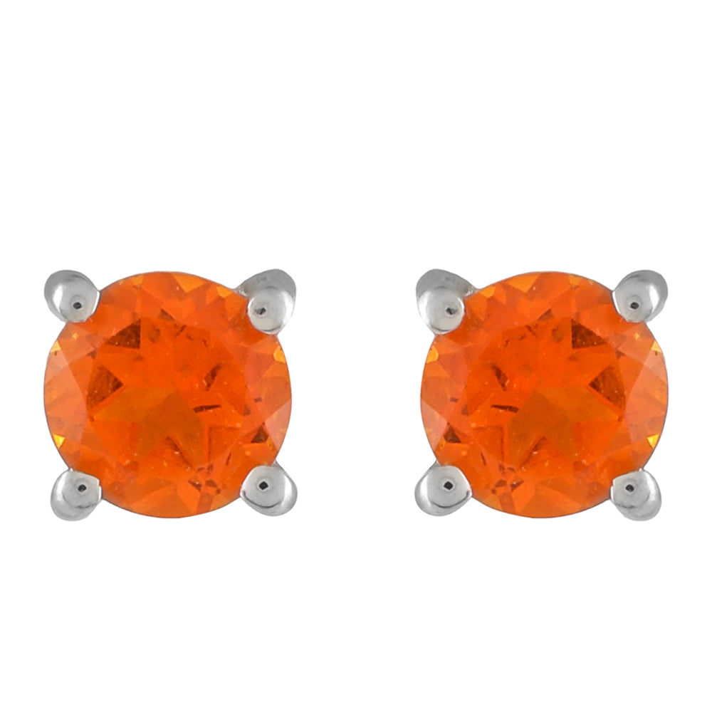 Silberohrringe mit Padparadscha Quarz 1 