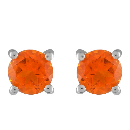 Silberohrringe mit Padparadscha Quarz