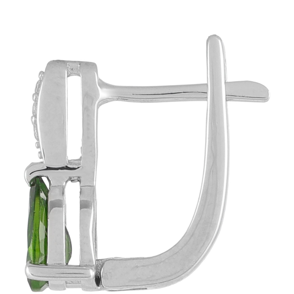 Silberohrringe mit Chromdiopsid und weißem Topas 2 