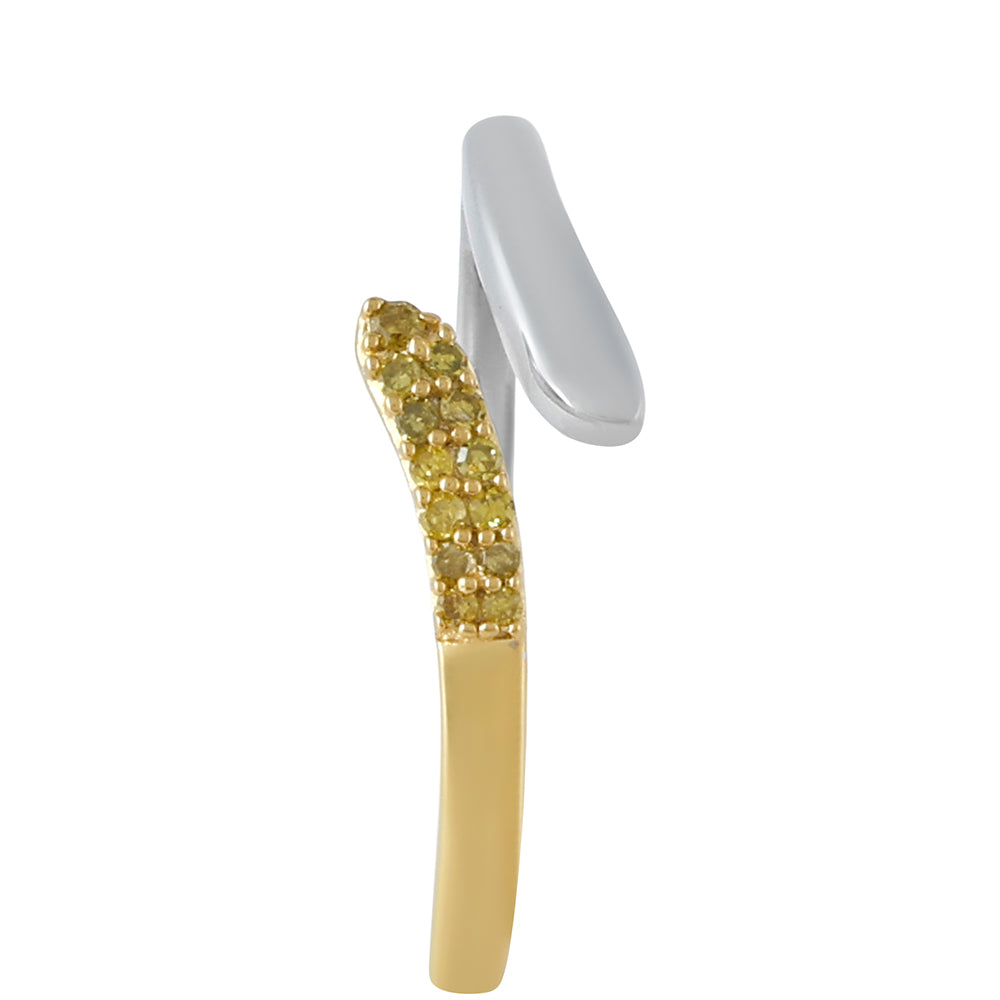 Goldplattierter Silberring mit Veroneser grüner Diamant