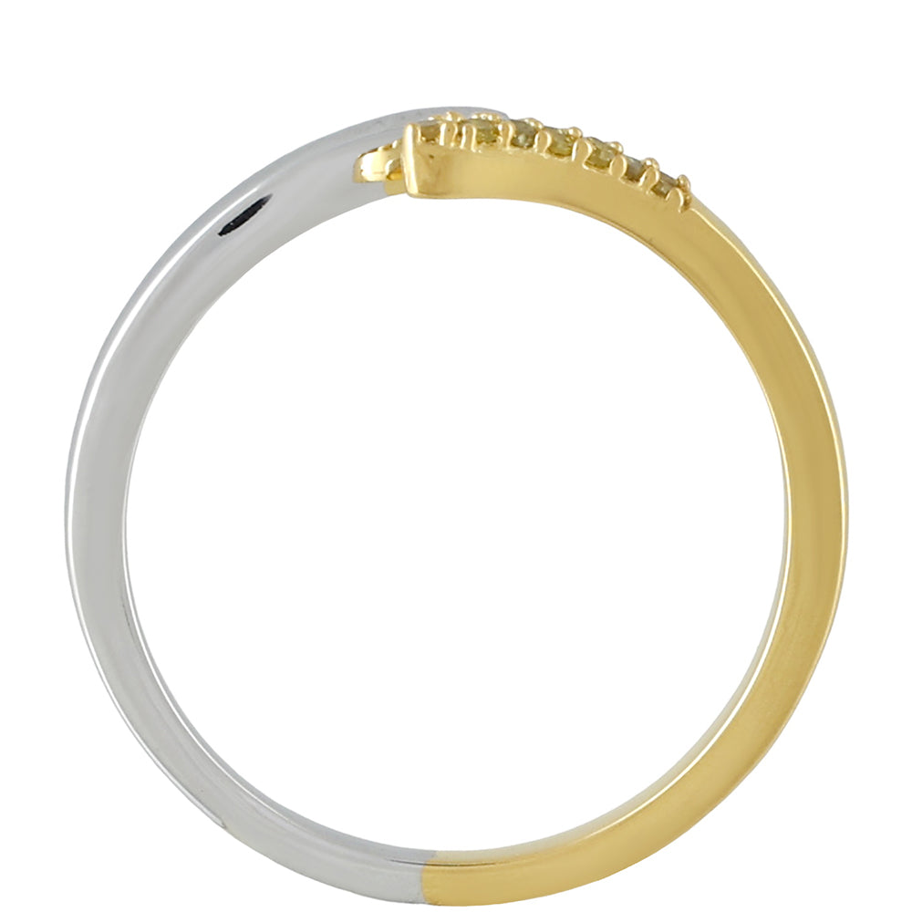 Goldplattierter Silberring mit Veroneser grüner Diamant