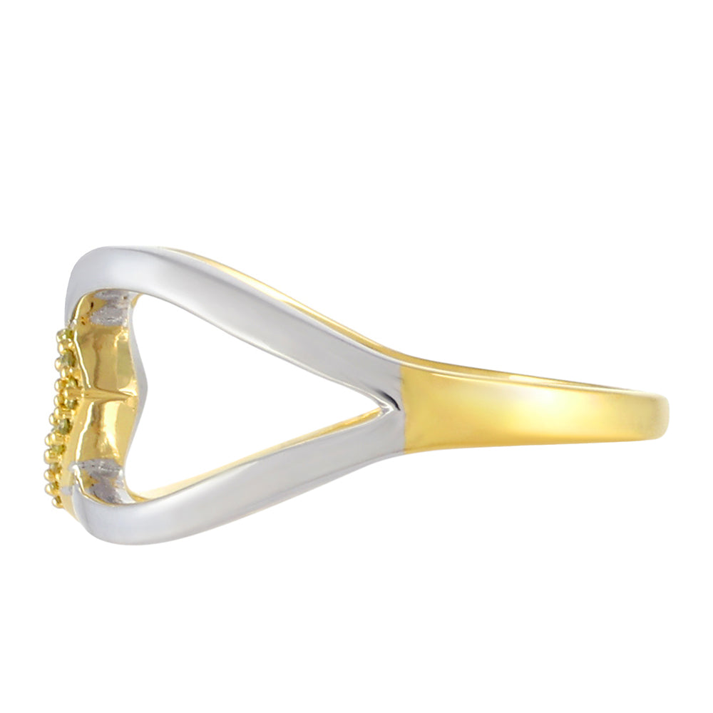 Goldplattierter Silberring mit Veroneser grüner Diamant 2 