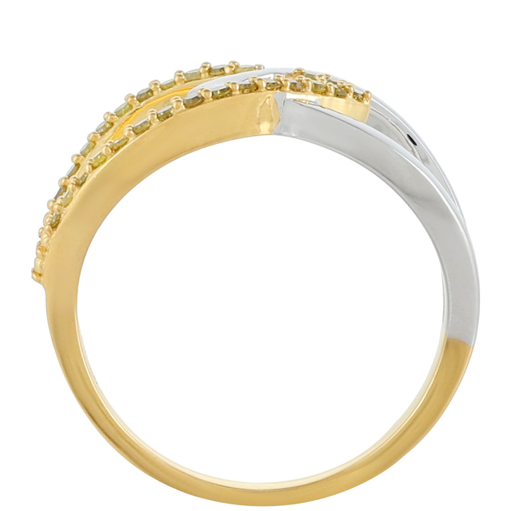 Goldplattierter Silberring mit Veroneser grüner Diamant 4 