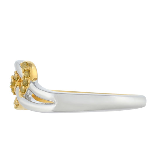 Goldplattierter Silberring mit Veroneser grüner Diamant