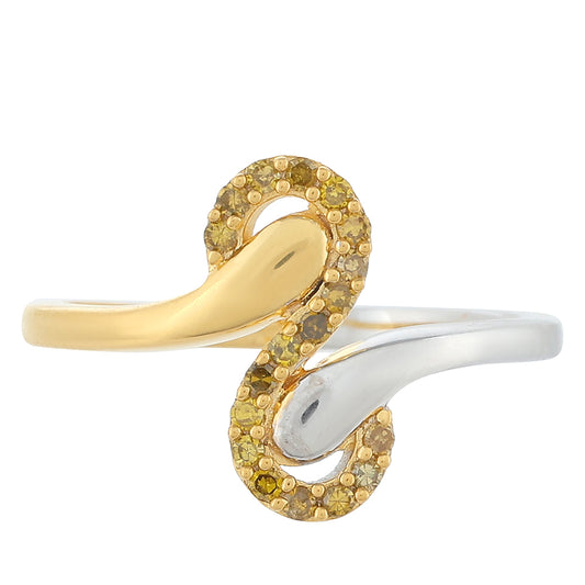 Goldplattierter Silberring mit Veroneser grüner Diamant