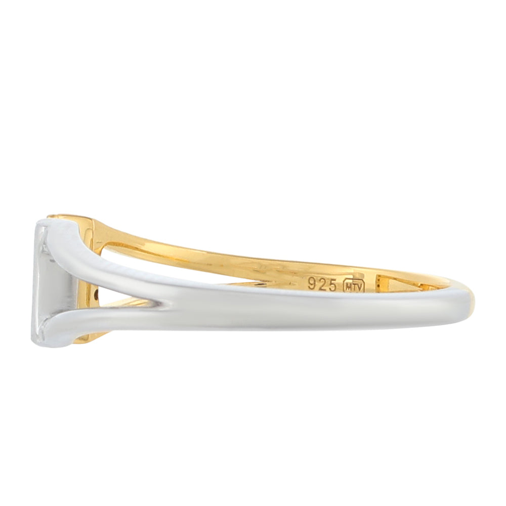 Goldplattierter Silberring mit Veroneser grüner Diamant 2 