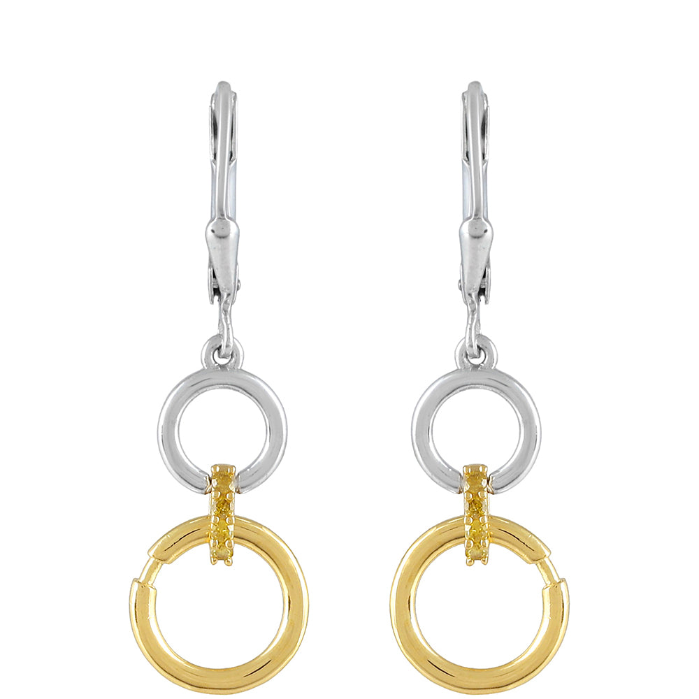 Goldplattierte Silberohrringe mit Veroneser grüner Diamant