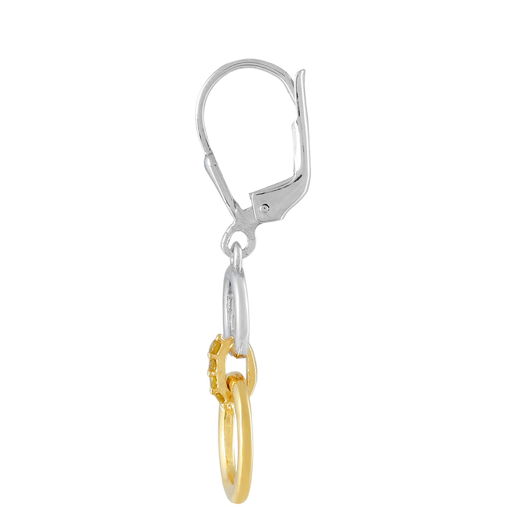 Goldplattierte Silberohrringe mit Veroneser grüner Diamant