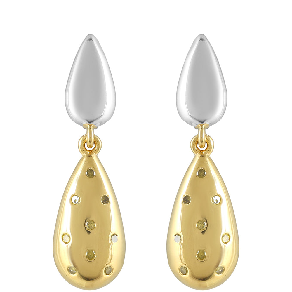 Goldplattierte Silberohrringe mit Veroneser grüner Diamant 1 