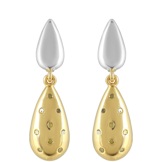 Goldplattierte Silberohrringe mit Veroneser grüner Diamant