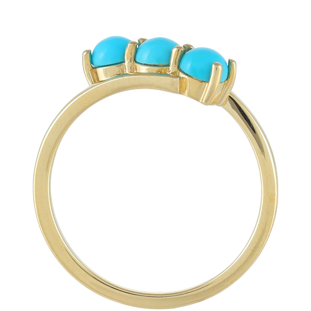 Goldring mit Dornröschen Türkis