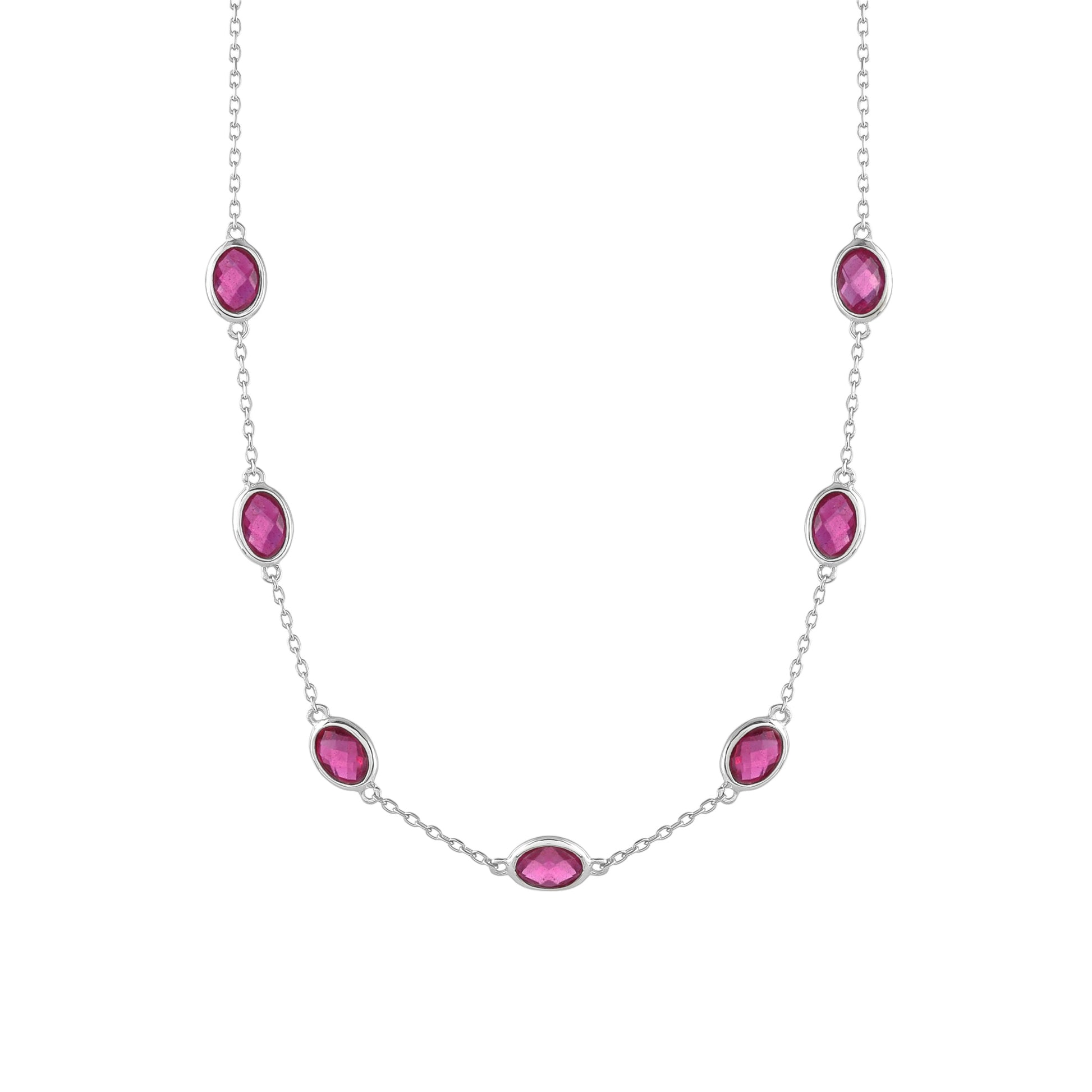Silberhalskette mit Thai Rubin 1 