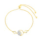 Goldplattiertes Silberarmband mit weißem Diamant