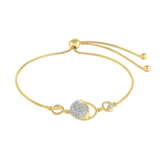 Goldplattiertes Silberarmband mit weißem Diamant