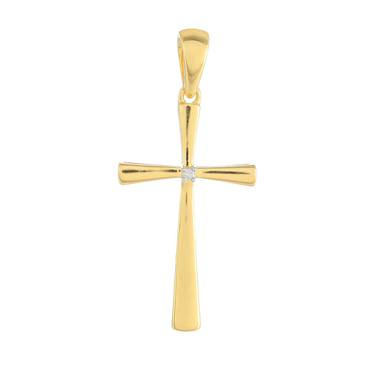 Goldplattierter Silberanhänger mit weißem Diamant