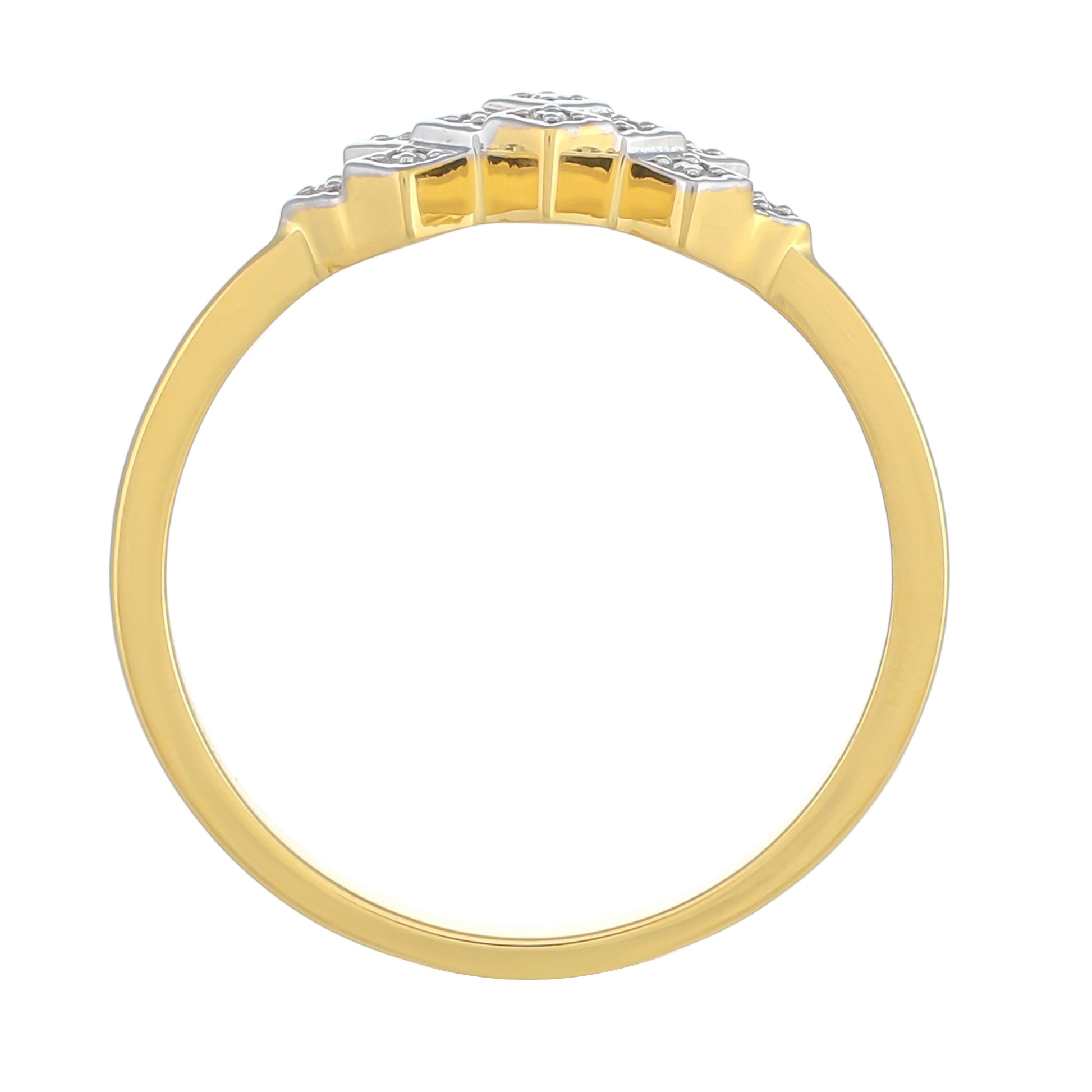 Goldplattierter Silberring mit weißem Diamant 4 