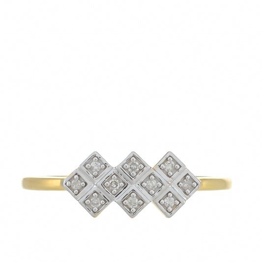 Goldplattierter Silberring mit weißem Diamant