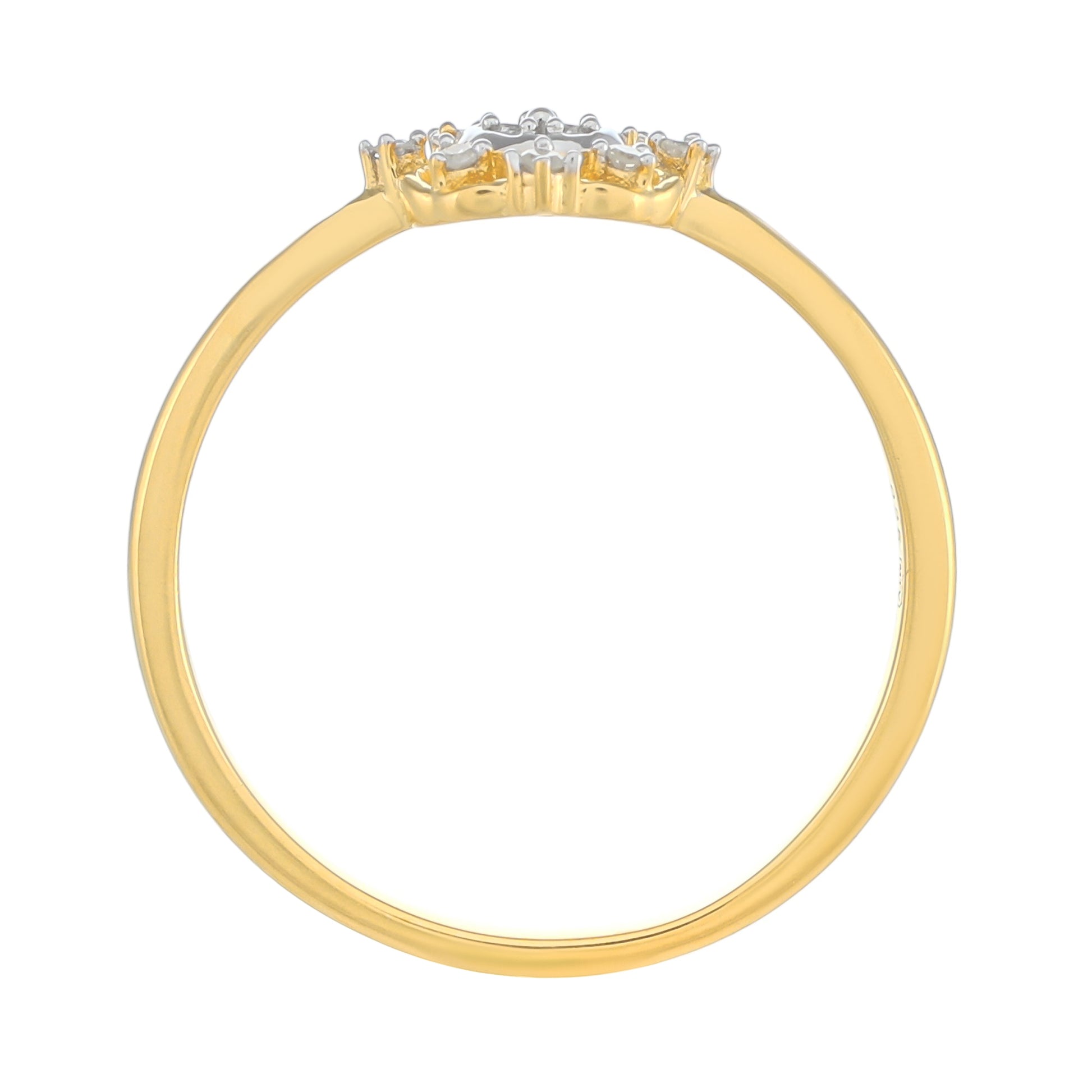 Goldplattierter Silberring mit weißem Diamant 4 