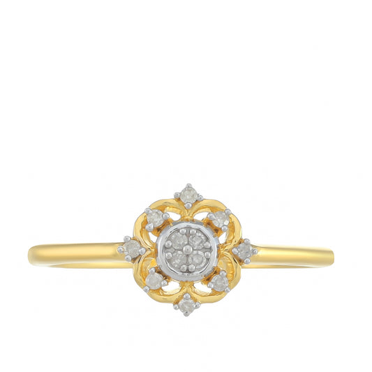 Goldplattierter Silberring mit weißem Diamant