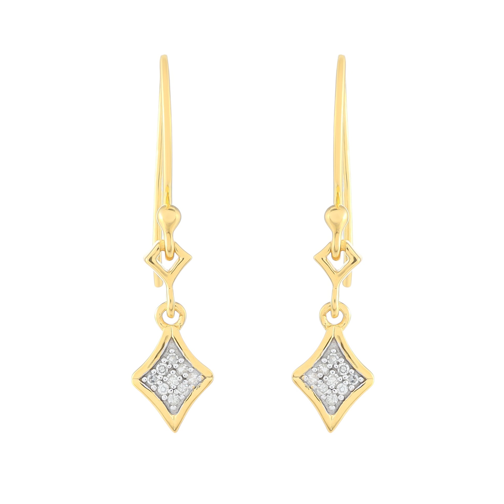 Goldplattierte Silberohrringe mit weißem Diamant 1 