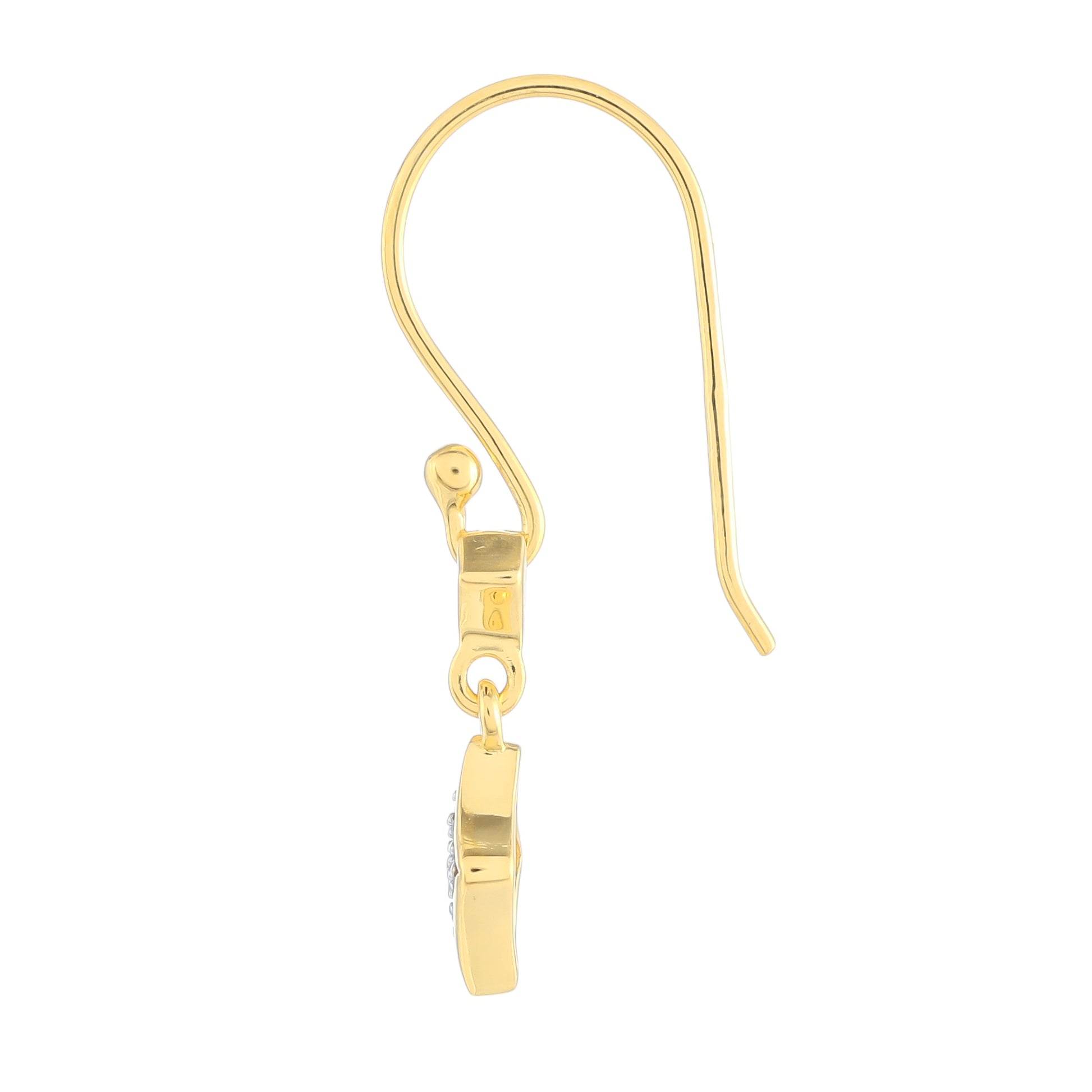 Goldplattierte Silberohrringe mit weißem Diamant 2 
