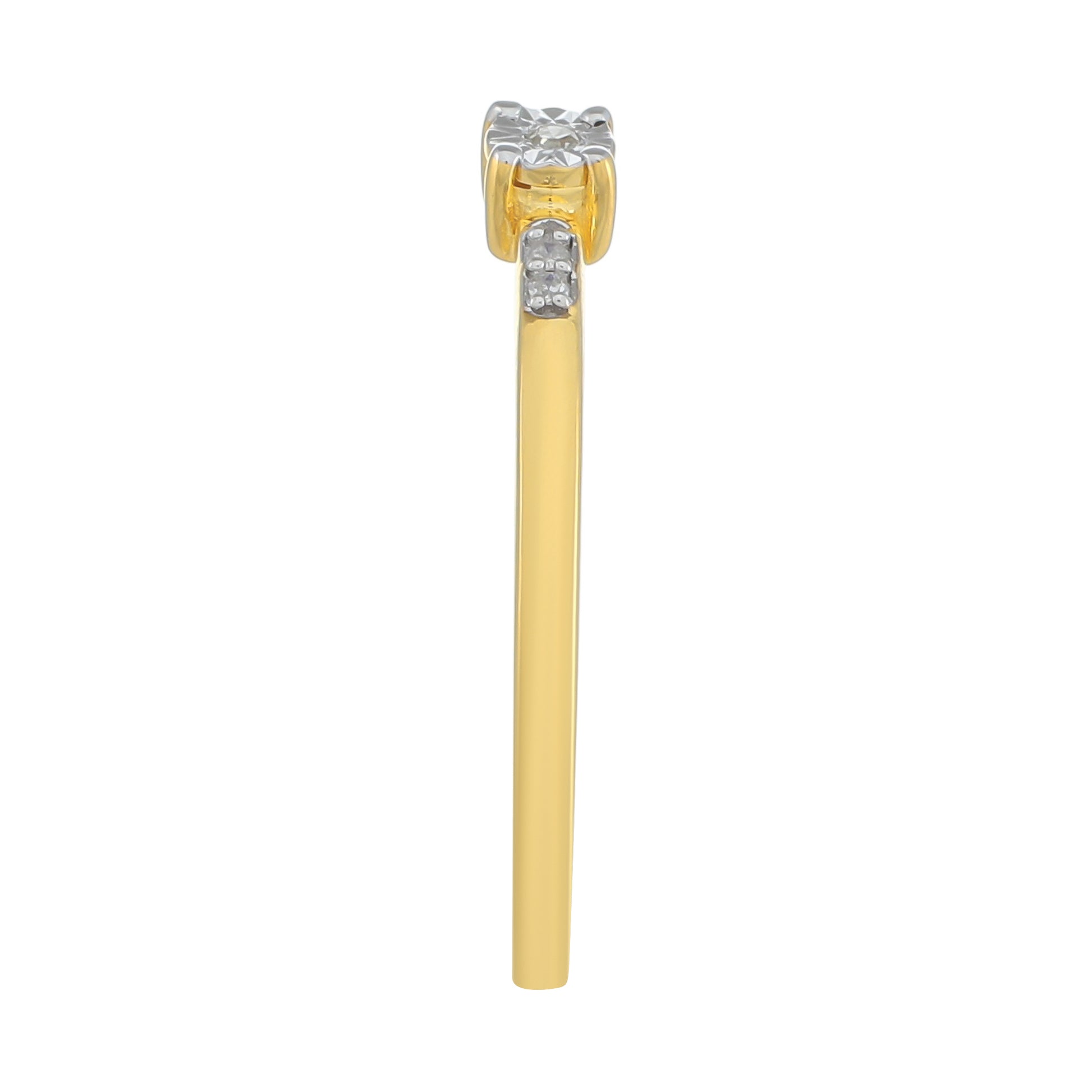Goldplattierter Silberring mit weißem Diamant 3 