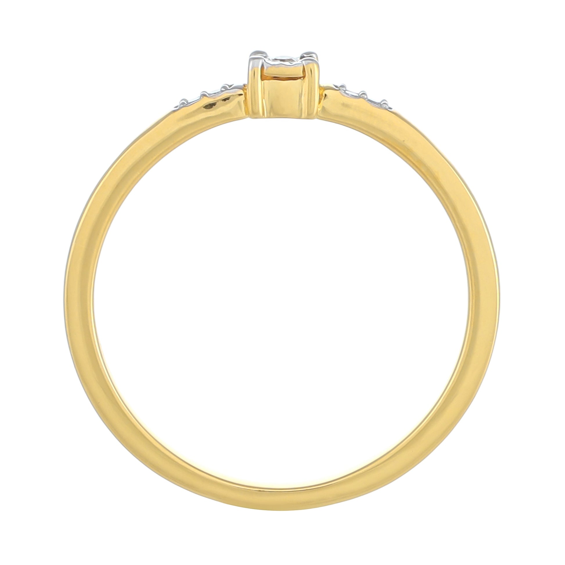 Goldplattierter Silberring mit weißem Diamant 4 