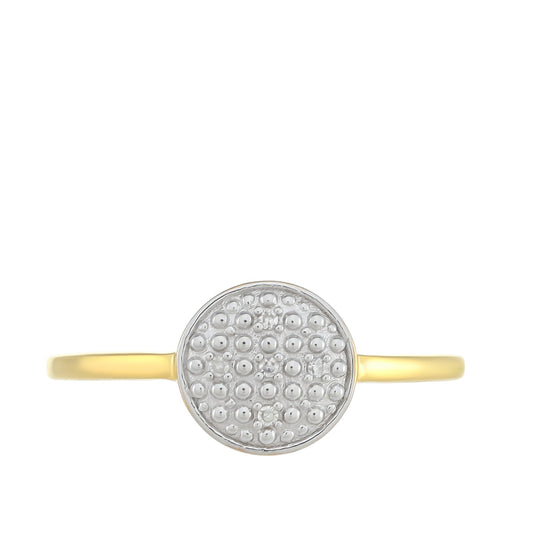Goldplattierter Silberring mit weißem Diamant