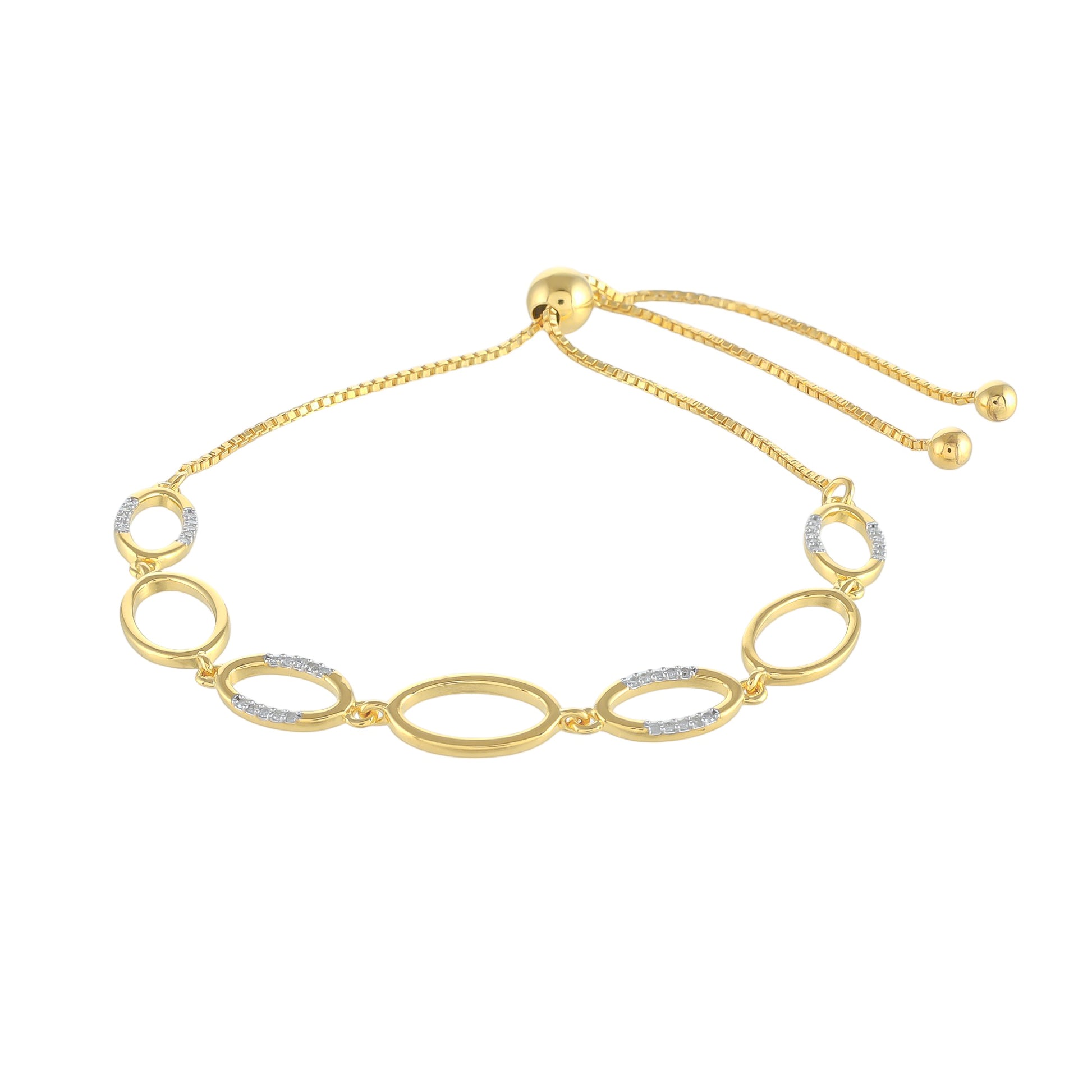 Goldplattiertes Silberarmband mit weißem Diamant 2 