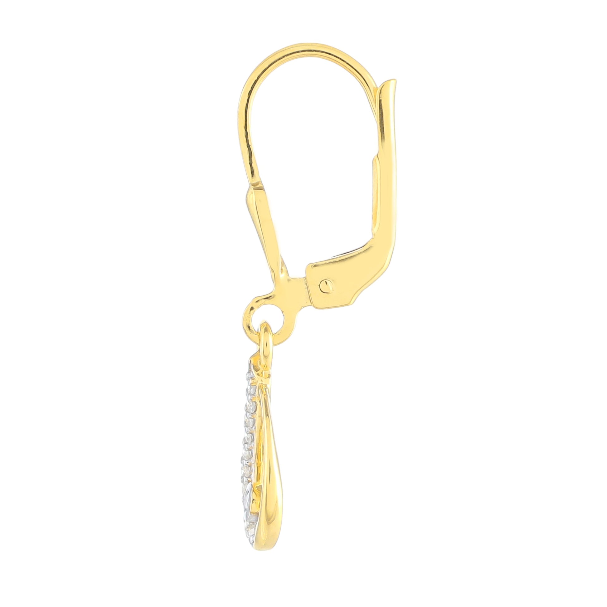 Goldplattierte Silberohrringe mit weißem Diamant 2 