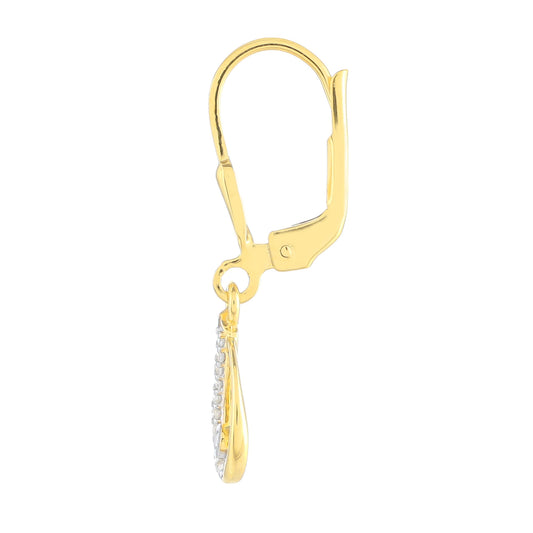 Goldplattierte Silberohrringe mit weißem Diamant