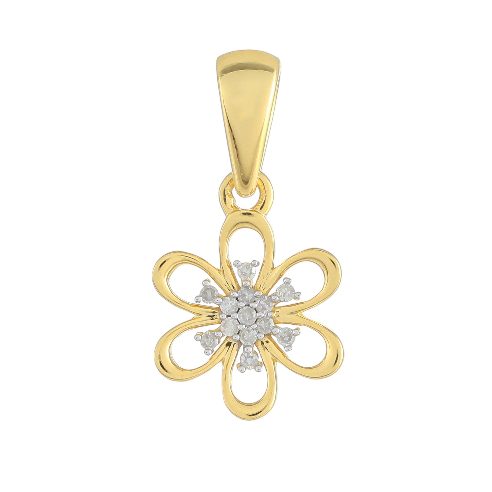 Goldplattierter Silberanhänger mit weißem Diamant 1 