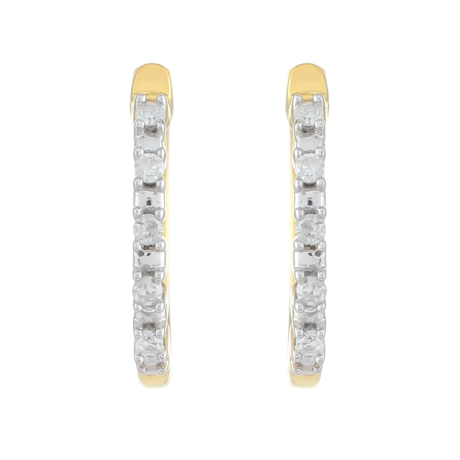 Goldplattierte Silberohrringe mit weißem Diamant 1 