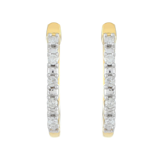 Goldplattierte Silberohrringe mit weißem Diamant