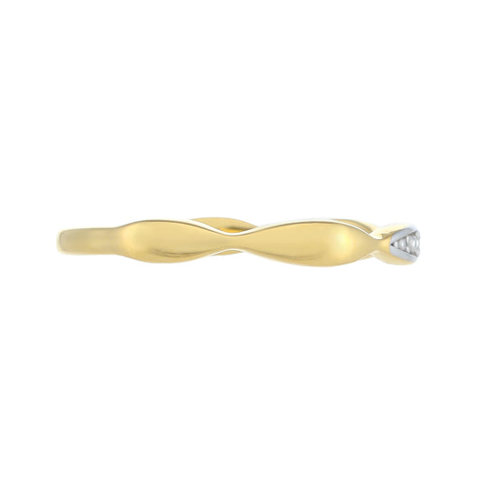 Goldplattierter Silberring mit weißem Diamant