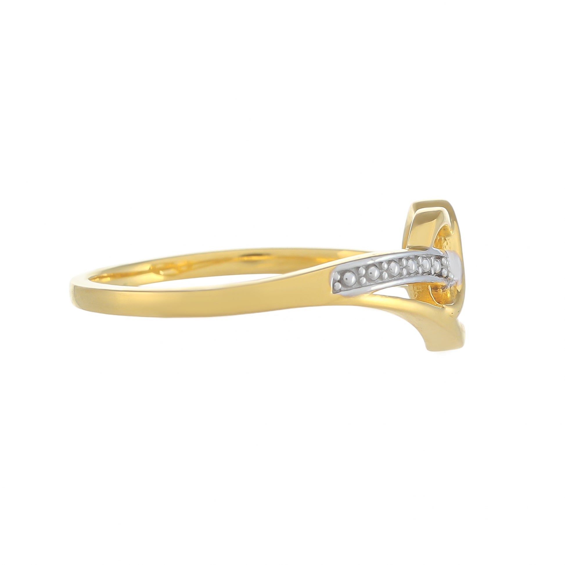Goldplattierter Silberring mit weißem Diamant 2 