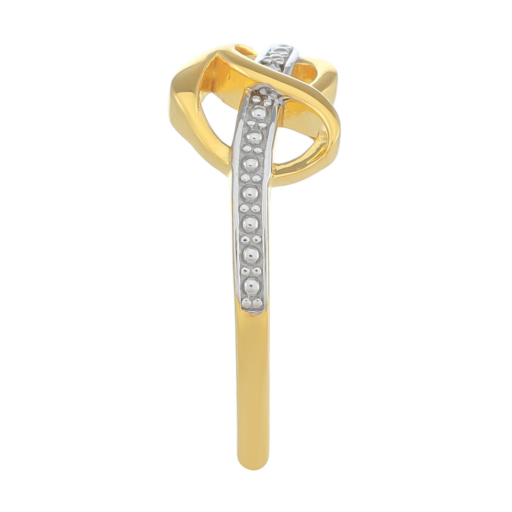 Goldplattierter Silberring mit weißem Diamant 3 