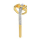 Goldplattierter Silberring mit weißem Diamant