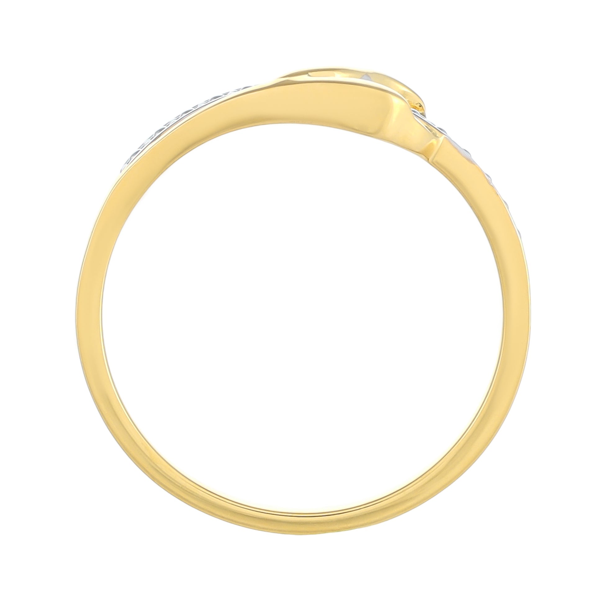 Goldplattierter Silberring mit weißem Diamant 4 