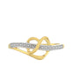 Goldplattierter Silberring mit weißem Diamant
