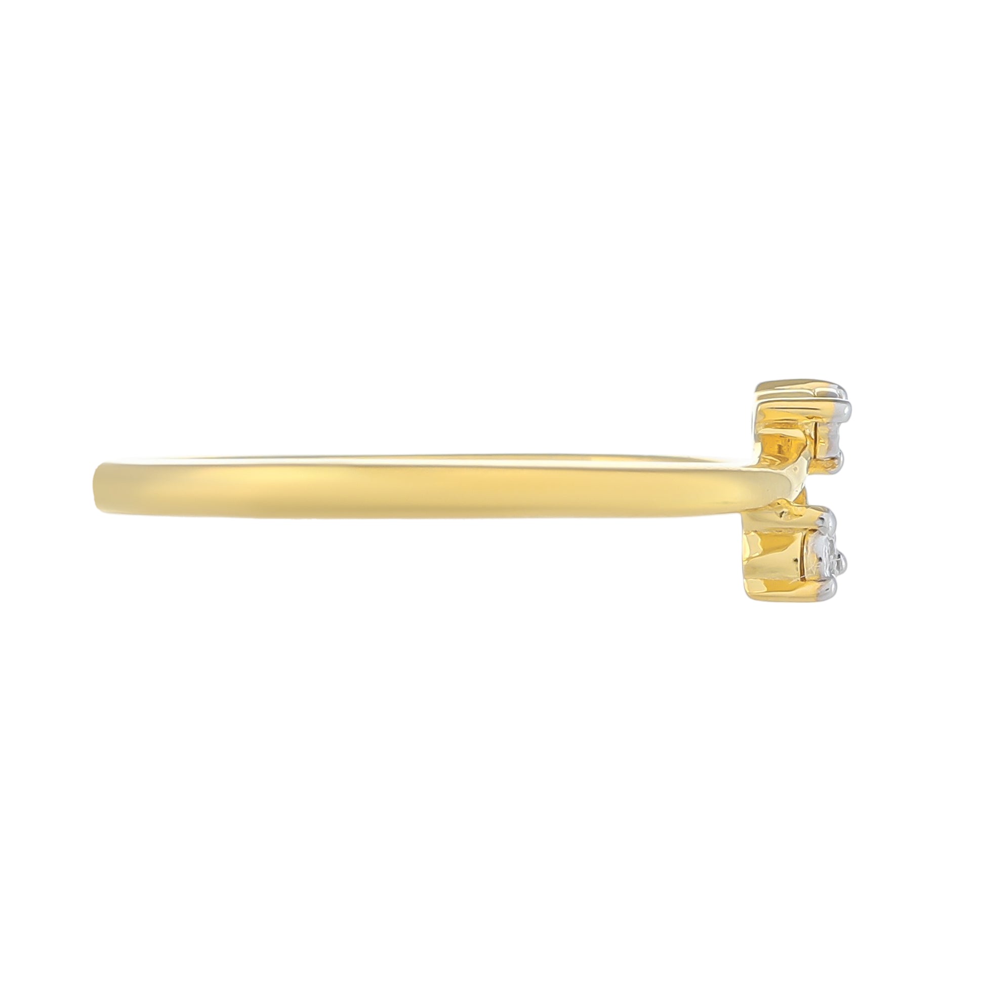Goldplattierter Silberring mit weißem Diamant 4 
