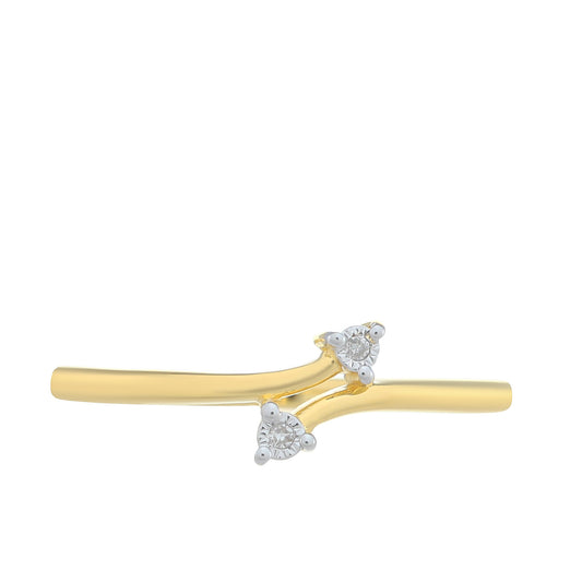 Goldplattierter Silberring mit weißem Diamant
