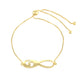 Goldplattiertes Silberarmband mit weißem Diamant